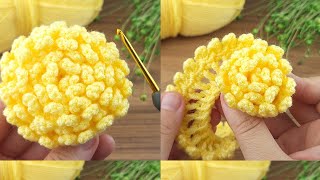 Make your loved ones happy How to make a very easy Tunisian crochet rose crochet knitting [upl. by Aivilys]