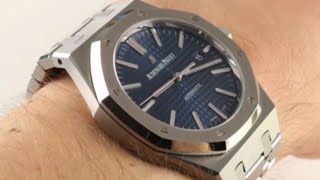 Audemars Piguet Royal Oak Blue Dial 15400ST Luxury Watch Review [upl. by Law]