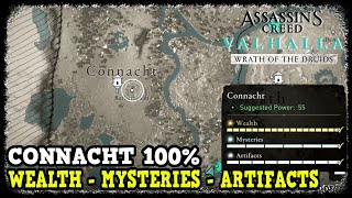 Connacht All Collectible Locations AC Valhalla Wrath of the Druids Wealth Mysteries Artifacts [upl. by Lenci]