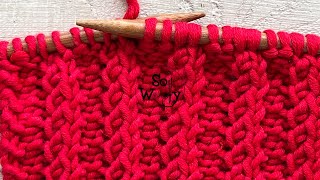 How to knit a Onerow stitch pattern for Scarves reversible and it doesnt curl So Woolly [upl. by Nivri]