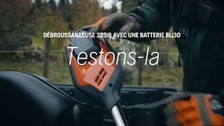 Batterie Husqvarna  Assez puissante  Test de la débroussailleuse 325iR avec une batterie BLi30 [upl. by Formenti239]