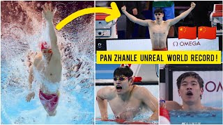 🇨🇳 Chinese swimmer PAN ZHANLEs world record mens 100M freestyle swimming finish in 4640 seconds [upl. by Shriner]