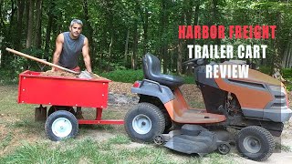 Harbor freight trailer cart review  Haul Master Trailer Cart  Mower cart from Harbor Freight [upl. by Sulokcin]