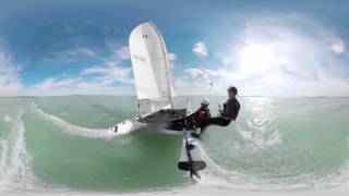 16 knots boat speed with a catamaran  360 Video [upl. by Nichola470]