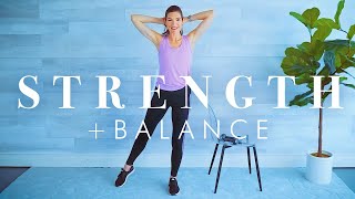 10 Exercises for Strength amp Balance for Seniors  30 minute Osteoporosis Friendly Workout [upl. by Llyrad]