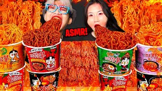 ASMR MUKBANG Semua Samyang Cabai Level 1 JUTA di Toko Serba Ada Pingsan TELFON AMBULAN [upl. by Heinrik]