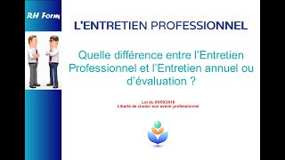 QUELLE DIFFÉRENCE ENTRE LENTRETIEN PROFESSIONNEL ET LENTRETIEN ANNUEL OU D’ÉVALUATION [upl. by Hnao273]