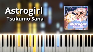 Astrogirl  Tsukumo Sana Piano Tutorial [upl. by Atiruam]