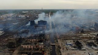 Aerial images after huge blast at China chemical plant [upl. by Asseral]