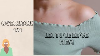 OVERLOK MAKİNESİNDE KIVRIK BASTIRMA DİKİŞİ LETTUCE HEM EDGE NASIL YAPILIR KIYAFET KLONLAMA [upl. by Dowell]