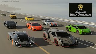 LAMBORGHINI SPEED EVOLUTION COMPARISON  FASTEST LAMBORGHINI 3D COMPARISON [upl. by Enawyd228]