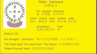 7 遍 李居明光明真言 Maha Vairocana Mantra of Light毗卢遮那佛咒 [upl. by Anitsirhk]