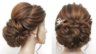 New Low Messy Bun Bridal Hairstyle For Long Hair Wedding Updo Tutorial [upl. by Zarah512]