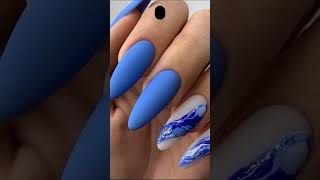 Stunning blue fall nails Trendy designs to try this season nails fallnaildesigns nailart [upl. by Starlene]