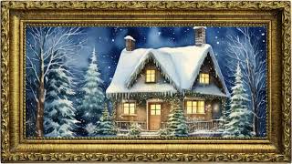 Christmas Houses in the Snow TV Art 3 Hours Festive Winter Wonderland Cozy Holiday Screensaver [upl. by Cade833]