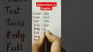 Alliteration Examples shorts english vocabulary [upl. by Winfred909]