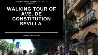 Seville Walking tour Av de la Constitucion 4K [upl. by Aeslahc]