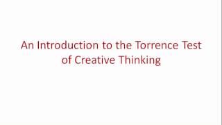 An Overview of the Torrance Test of Creative Thinking TTCT [upl. by Hales]