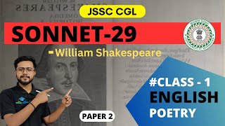 SONNET 29  William Shakespeare  JSSC CGL  Jssc nagarpalika English class [upl. by Aneekal45]