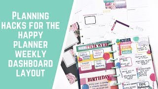 Planning Hacks for The Happy Planner Weekly Dashboard Layout [upl. by Ellezaj]