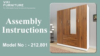 VikiFurniture 4 Door Wardrobe Assembly Instruction Video  Model212801 [upl. by Anim]