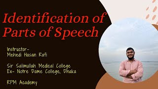 Medi English  class03 Identification of parts of speech [upl. by Idel]