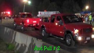 Ford SRW vs Dodge dually diesel pull [upl. by Elletnahc]