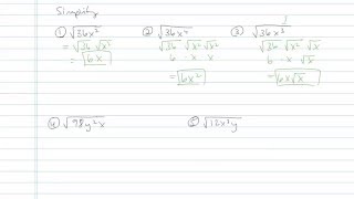 Simplifying Radical Expressions  Sample Problem 4 [upl. by Rist]