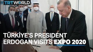 Türkiye’s President Erdogan welcomed at Expo 2020 [upl. by Atcele]