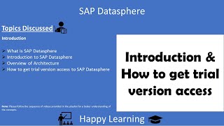 01 SAP Datasphere  Introduction [upl. by Eelyme]