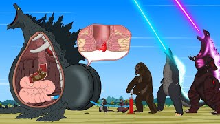 Rescue SHIN GODZILLA EARTH From GODZILLA amp KONG The Battle Against Digestive System 5  FUNNY [upl. by Eldrid]