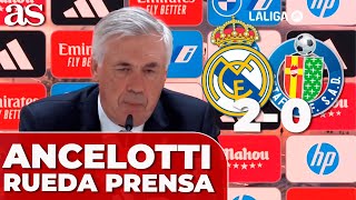 ANCELOTTI rueda de prensa  REAL MADRID 2  GETAFE 0 [upl. by Aisyla430]