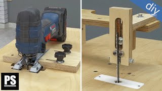 Portable Workshop Improvements  DIY Jigsaw Table Blade Guide [upl. by Demitria563]