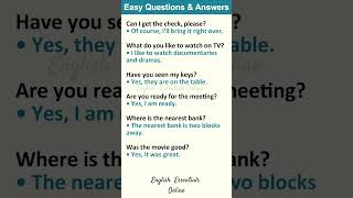 Easy Questions amp Answers  English Speaking Practice  Learn English [upl. by Einner]