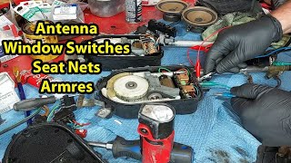 1984 Mercedes 300SD  Part 6 Antenna Window Switches Armrest Seat Nets and Dimmer Switch [upl. by Fenner]