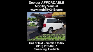 Wheelchairmobility van 2019 Dodge Caravan SXT 4675 43k Miles 36995 w FREE SHIPPING [upl. by Anauqahc]