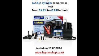 12V alca GERMANY 2Cylinder air compressor test  review [upl. by Rehptsirhc]