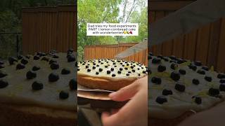 Dad tries lemon cornbread with wonderberries food experiment 1 [upl. by Andee488]