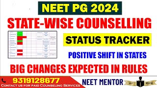 NEET PG 2024 ll State wise Counseling status updates ll Big change expected in Rules [upl. by Specht]