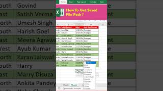 How To Get Saved File Path  shorts excel youtubevideos [upl. by Lletnom]