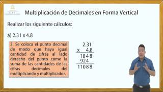 4 Marzo  Multiplicación de decimales en forma vertical [upl. by Biron]