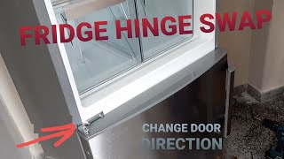 Fridge hinge swap  change direction of fridge  freezer AEG  electrolux [upl. by Grearson]