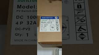 PV ARRAY DC ISOLATOR 4P 32A 1000V  SUNTREE SISO SWITCH [upl. by Aidam]