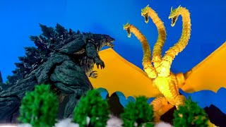 GODZILLA EARTH vs VOID GHIDORAH an epic battle stop motion [upl. by Blood]