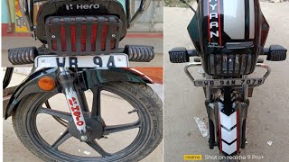 Splendor plus bike sticker modified Hero bike stickeringSplendor plus headlight indicator full kit [upl. by Repohtsirhc]