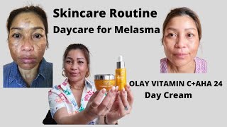 My daycare for Melasma and Darkspot with OLAY VITAMIN CAHA 24 DAY CREAM [upl. by Akcebar]