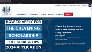 How to Apply for the Chevening Scholarship 2024  FULL GUIDE amp TIPS [upl. by Friedberg]