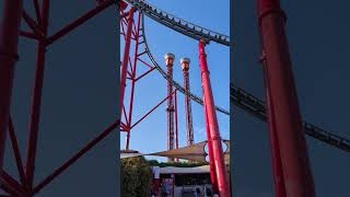 Red Force Coaster At Ferrari Land Salou [upl. by Curt]