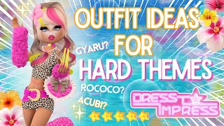 Dress to Impress outfit Ideas for Hard Themes No vip And Vip Roblox [upl. by Corbet]