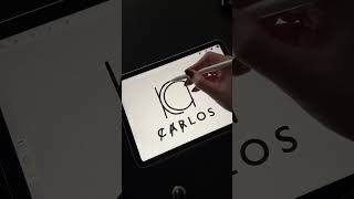 carlos  Procreate Logo Design 💫 logodesign designprocess adobeillustrator procreate [upl. by Duwe]